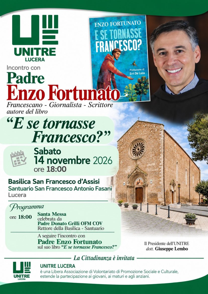 Presentazione del libro “E se tornasse Francesco?” di Padre Enzo Fortunato.
